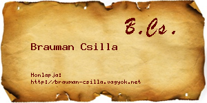 Brauman Csilla névjegykártya